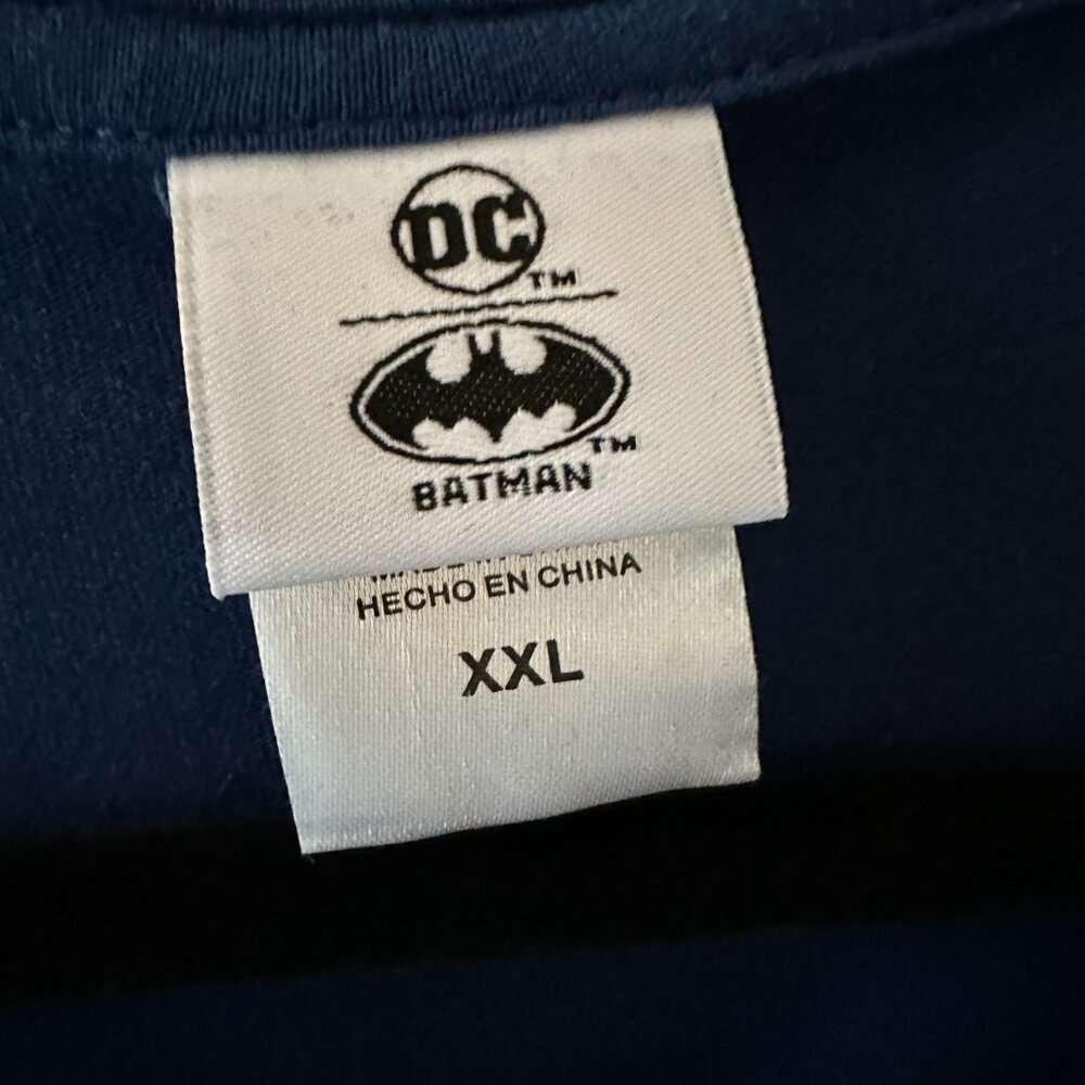 Batman DC Comics Embroidered Logos Blue XXL Men's Tee Shirt - Picture 3 of 6